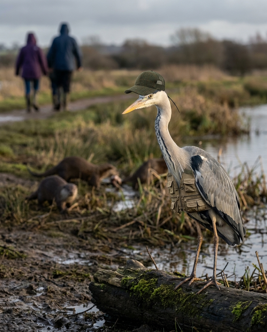 Nigel, riverside heron, as interviewed by Webster