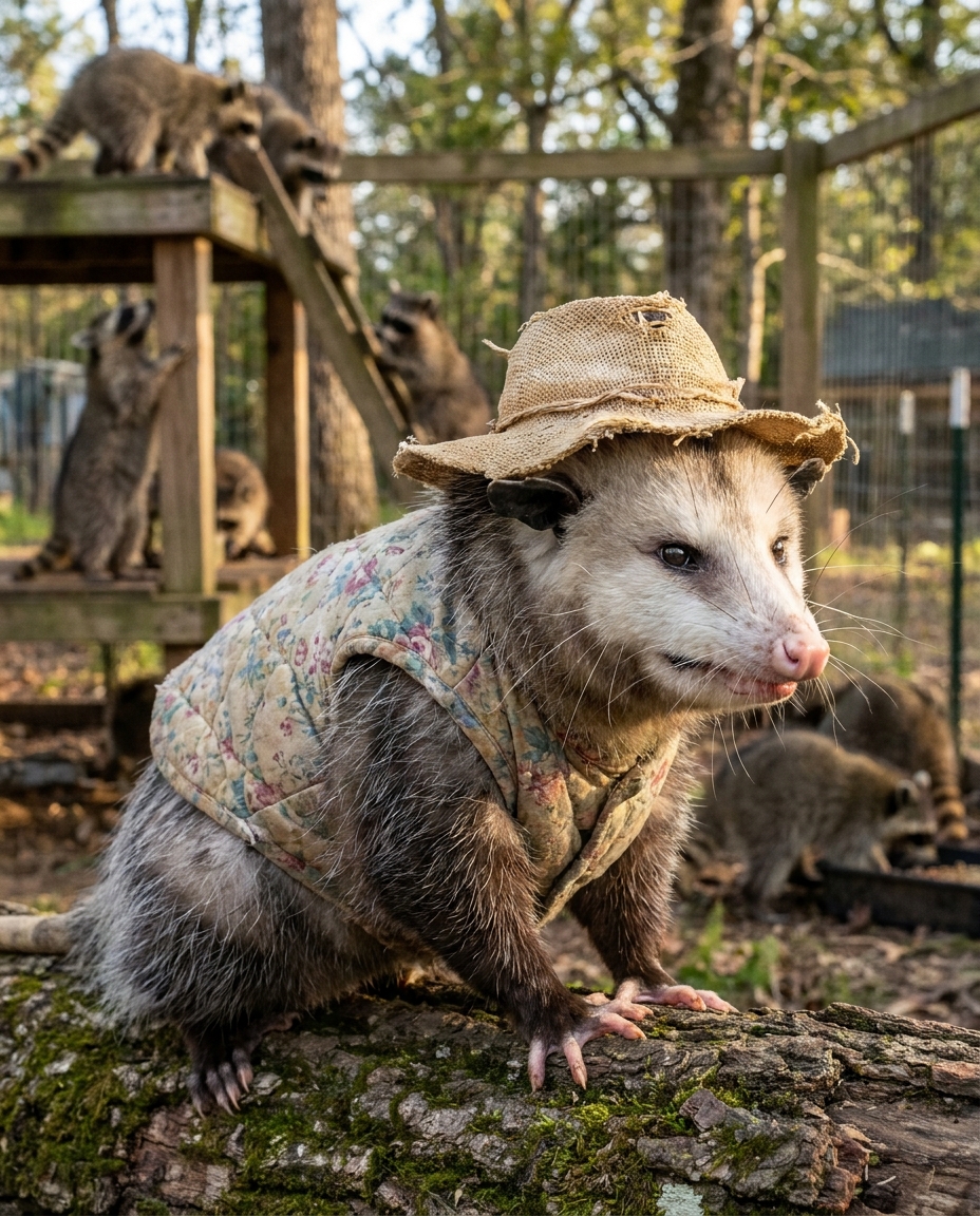 Miss Wanda, backyard possum, as interviewed by Webster