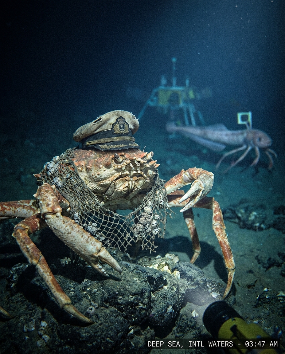 Admiral Pinchworth, deep-sea crab, as interviewed by Webster